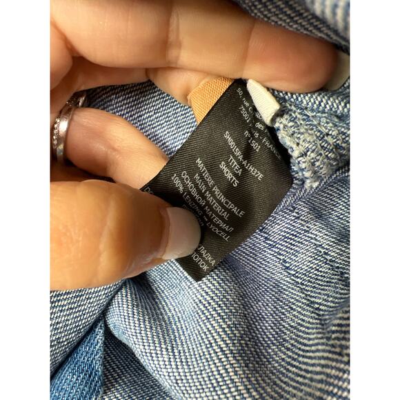 NEW Isabel Marant Titea Denim Elastic Waist Light Blue Women's Shorts Size: 6 - Picture 6 of 8